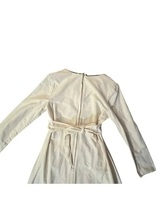 Vintage Prairie Maxi Dress Used Womens Small Cream Brown Boho - Picture 13 of 16